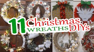 11 Easy Christmas Wreath Decoration ideas from Common Naterials [upl. by Schuler562]