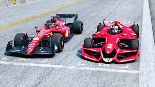 Ferrari F1 2022 F175 vs Ferrari F1 2025 Concept at Silverstone GP [upl. by Etnahc147]