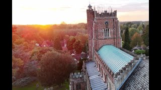 Sunset behind St Nicholas Church Castle Hedingham [upl. by Yecac544]