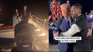 Antonio Brown JUMPS OFF After Donald Trump Awkward Hug Moment [upl. by Bonis201]