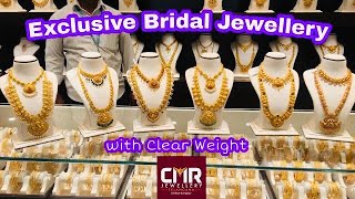 CMR Exclusive Bridal Jewellery with Weight22crt gold Haram amp Necklace designs with weight [upl. by Ffej]