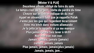 MISTER V  JAMAIS feat plk PAROLESLYRICS [upl. by Aylmer77]