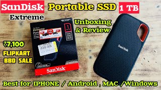 SANDISK EXTREME PORTABLE SSD 1TB  Unboxing amp Review  Flipkart Big Billion Day  Best for Iphone 15 [upl. by Newfeld]