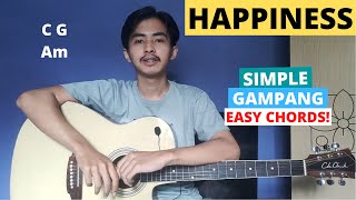 CHORD SIMPLE GAMPANG Happiness  Rex Orange County Tutorial Gitar Easy Chords [upl. by Procto]