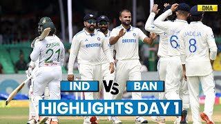 India Vs Bangladesh Highlights 2nd Test Day 1 Bangladesh On Brink Of Disaster Against India [upl. by Assilak]