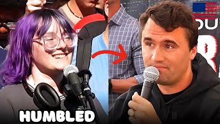 Woke Woman CONFRONTS Charlie Kirk amp Gets A Reality Check [upl. by Shelbi620]