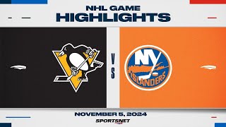 NHL Highlights  Penguins vs Islanders  November 5 2024 [upl. by Alyks]