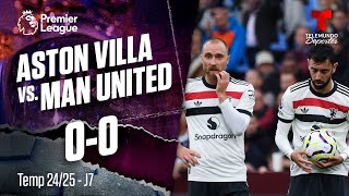 Highlights amp Goals Aston Villa vs Manchester United 00  Premier League  Telemundo Deportes [upl. by Laersi]