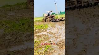 Arjun 755 4wd🦬 pulling Harrow in Mudd tractor farming farmer farmequipment [upl. by Charlean]