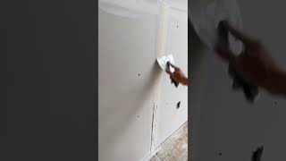 Cleaning drywall butt joint tape with tools short satisfying [upl. by Tadashi270]