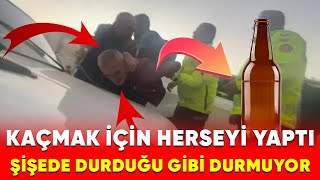 Şişede Durduğu Gibi Durmadı Alkollü Sürücünün Polisten Kaçma Anları Kamerada [upl. by Yebot]