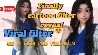 How to use a Cartoon filter  😱😍Cartoon filter tutorial viral filter BlogswithMuskan [upl. by Horsey91]