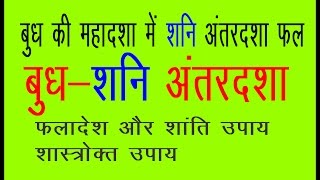 BUDH KI MAHADASHA ME SHANI KA ANTAR बुध की महादशा में शनि का अंतर [upl. by Gildas]