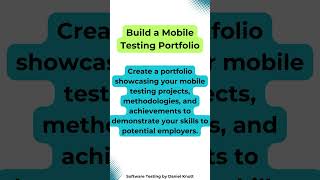 Build a Mobile Testing Portfolio softwaretesting mobiletesting [upl. by Rosenquist160]