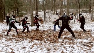 Hurstwic Viking combat sparring exercises 1 approaching warriors [upl. by Sug744]