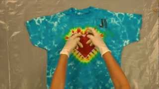 Jacquard Products Presents Tying and Dyeing the Centered Rainbow Heart Pt5 [upl. by Lenhard]