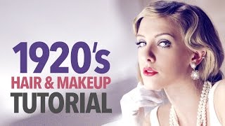 1920s makeup amp hair tutorial [upl. by Cirdahc771]