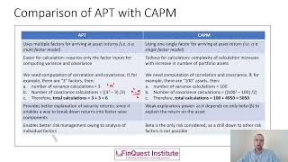 Portfolio Theory  Comparison of APT model Vs CAPM [upl. by Synned122]