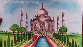 How To Draw Taj Mahal step by step easy Taj Mahal Drawing [upl. by Nrek161]