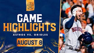 Astros vs Orioles Game Highlights 8823  MLB Highlights [upl. by Liartnod758]