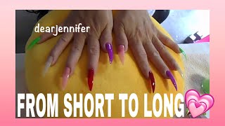 ✅ HOW TO BEAUTIFUL 5 COLOR DIP POWDER ON SHARP LONG NAILS 💅 Part 12 [upl. by Eelir]