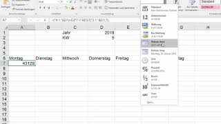 Datum des Montags einer vorgegebenen Kalenderwoche [upl. by Zack]