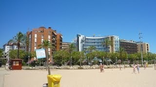 Calella from bus Costa Maresme CataloniaSpain [upl. by Nosna]