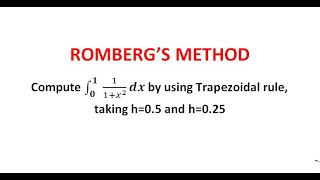 Rombergs Method l Numerical Methods [upl. by Atinoj]