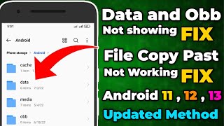 Android data file not showing  open data amp obb folder No Root  Access Denied  Andoid 11 12 13 [upl. by Enilram]