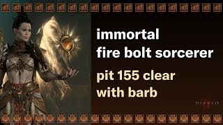 firebolt sorcerer amp zdps barb duo  pit 155 clear  diablo 4  season 4 [upl. by Thgiwd828]