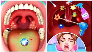 ASMR Mouth Infection Treatment Game [upl. by Sibby]