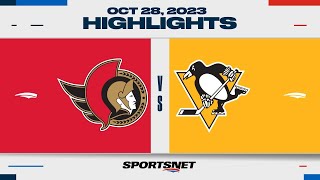 NHL Highlights  Senators vs Penguins  October 28 2023 [upl. by Gershon]