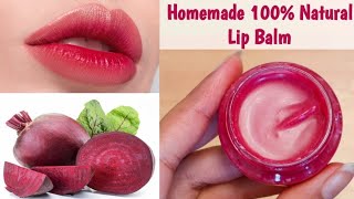 How to make Beetroot lip balm only with 2 ingredients at home ❤️  Get instant red lips naturally [upl. by Barfuss]