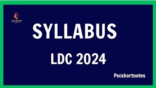 Syllabus LDC 2024 [upl. by Emaj]