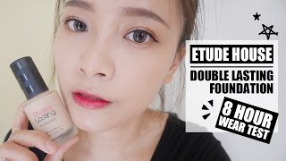 ETUDE HOUSE 長效待肌 超持妝粉底液 8小時底妝實測｜ETUDE HOUSE DOUBLE LASTING FOUNDATION 8 HR WEAR TEST｜夢露MONROE [upl. by Cas]