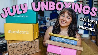 My Biggest Unboxing Yet July Book Boxes from Fairyloot Illumicrate Locked Library GSFF amp More [upl. by Mafala]