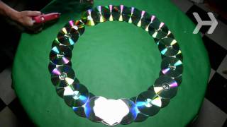 How to Make a Wreath Out of Old CDs [upl. by Eronel700]