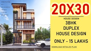 20x30 House Plan  600 Square feet  3 BHK  2030 House Design 3D  20by30 House Plan [upl. by Eeralih]