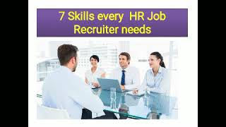 what skills Required for HR Recruiter job [upl. by Dniren]