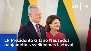 LR Prezidento Gitano Nausėdos naujametinis sveikinimas Lietuvai  20231231 [upl. by Noved]