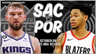 Sacramento Kings vs Portland Trail Blazers Full Game Highlights  Oct 28  2025 NBA Season [upl. by Troxell]