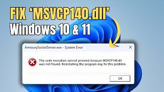 Fix MSVCP140dll was not found error In Windows 10 amp11 [upl. by Adnawaj]