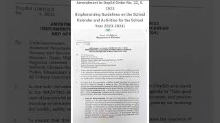 Implementing Guidelines on Proposed DepEd School Calendar 20232024 [upl. by Adle]