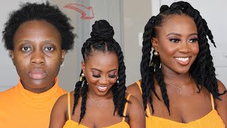 Easiest DIY Jumbo Senegalese Twist on short 4c natural hair  Protective Style Tutorial [upl. by Sicard]