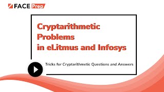 Cryptarithmethic Problems in eLitmus and Infosys  Tricks for Cryptarithmetic Questions and Answers [upl. by Ellehcam57]