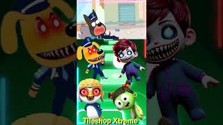 Sheriff Labrador 🆚 Bebefinn 🆚 Pororo 🆚 Spookiz Monster Transformtation  coffindance tileshop [upl. by Adnolohs]