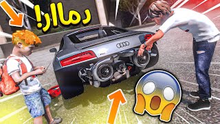 الولد المتسابق 127 زبون جاني معه اغرب سيارة  وتسابقت معه GTA V [upl. by Etnomed]