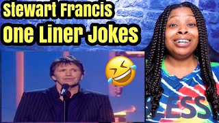 American Reacts to Stewart Francis  One Liners [upl. by Peck]