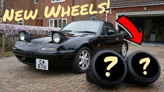 NEW WHEELS  Mazda MX5 Miata Mk1 [upl. by Holtz752]