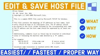 How to edit host file in windows  Host file what amp why  Edit host file Windows 11 👌 [upl. by Ardnekan318]